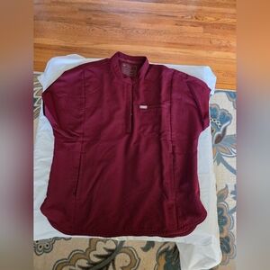 Figs Women's Technical Collection Burgundy Scrub Top